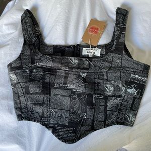 Raya Style Zine Denim Bustier Top